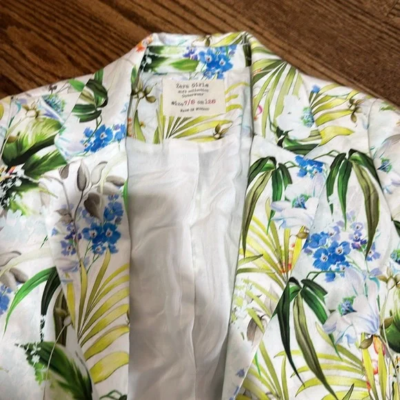 Zara floral blazer size 7/8 - Picture 3 of 4
